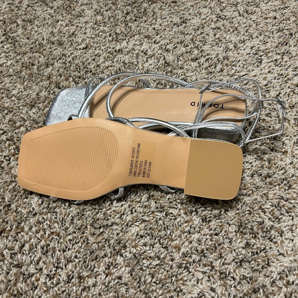 Strappy Silver Wide Width Torrid Micro Kitten Heel Sandal - Picture 6 of 6